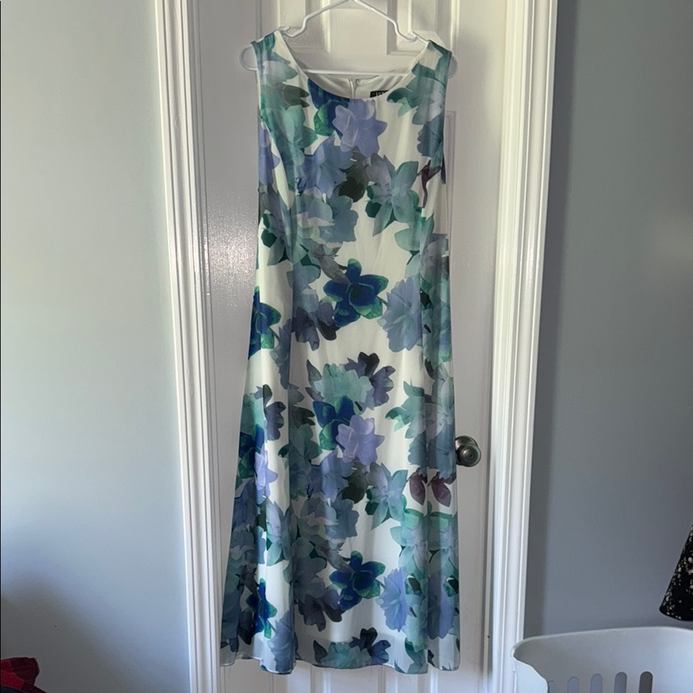 Kasper Floral Sleeveless Dress - Blue and Green